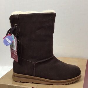 Muk Luks chocolate brown suede Ziggy Rodeo booties NIB 7M